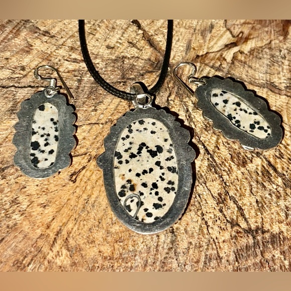 Dalmation Jasper Pendant & Earrings Set - Picture 4 of 8
